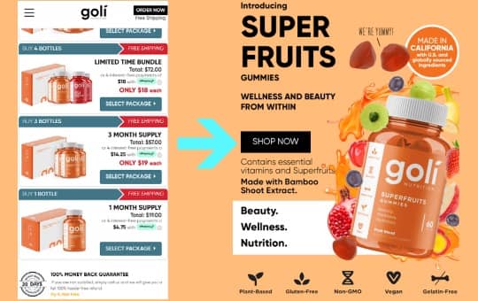 pricing and cost of goli's superfruits gummies