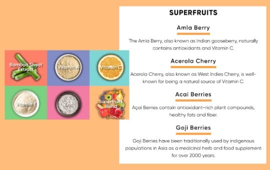 superfruits listed in goli's superfruits gummies